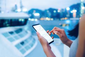 smartphone with graph