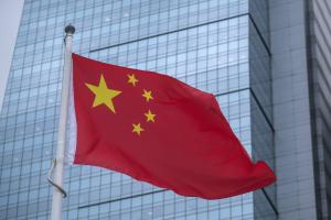 Chinese flag waving