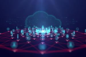 Abstract image of cloud and data connections