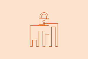 Bar graph with lock above