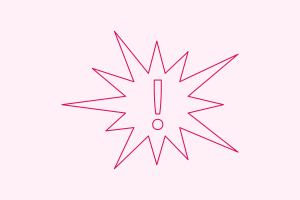 Exclamation mark inside of a comic book explosion
