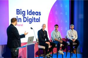 Color photo of Big Ideas in Digital panel at Acquia Engage