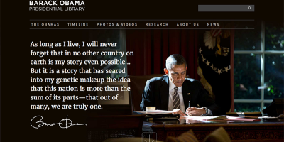 Obama Presidential Library / National Archives Site Establishes The Digital Record