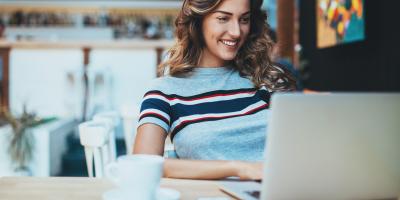 content marketer posting content 
