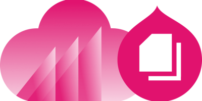 DAM product logo paired with marketing cloud logo