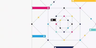 Abstract graphic in Acquia's brand colors