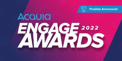 Color graphic reading "Acquia Engage Awards 2022"