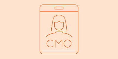 ID badge with picture of a woman above the letters CMO