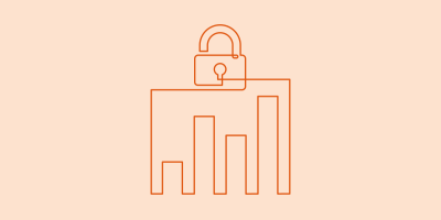 Bar graph with lock above