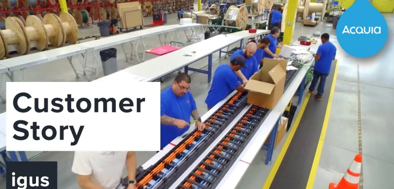 Video Title Screen with text saying Customer Story igus