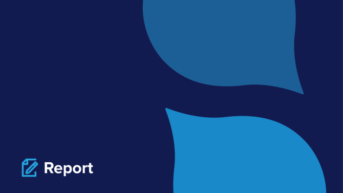 navy background with various blue shaded acquia droplets and the word 'report' in the lower left corner