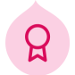 Pink Award in droplet icon