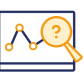 navy and yellow icon of a browser with analytics and a magnifying glass over it