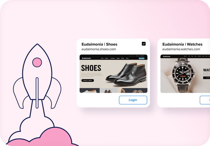 Product UI showing multiple login controls for the same company