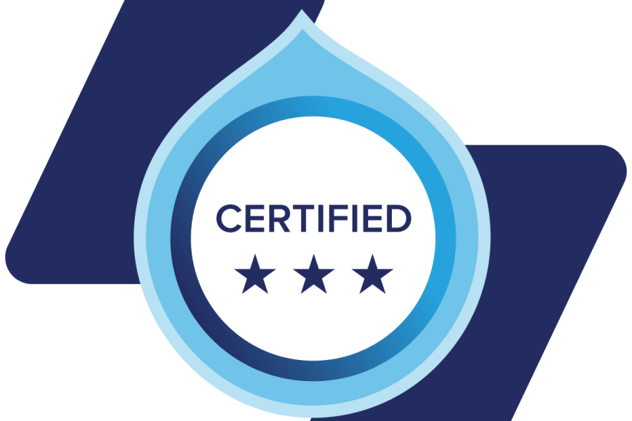 Drupal certification badge graphic