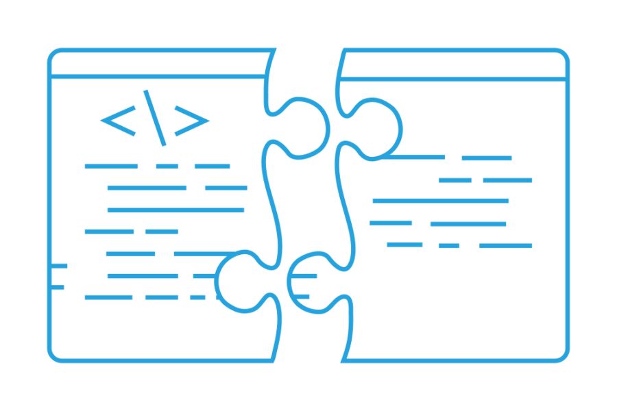 Puzzle pieces coming together with code
