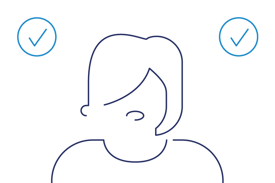 Authenticated User Graphic woman with checks