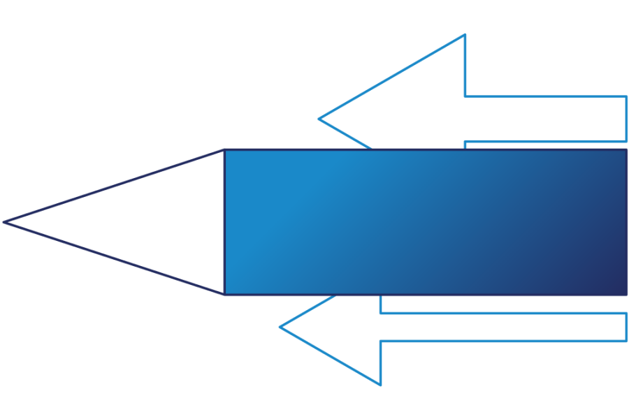 Big Pipe Graphic with arrows pointing left