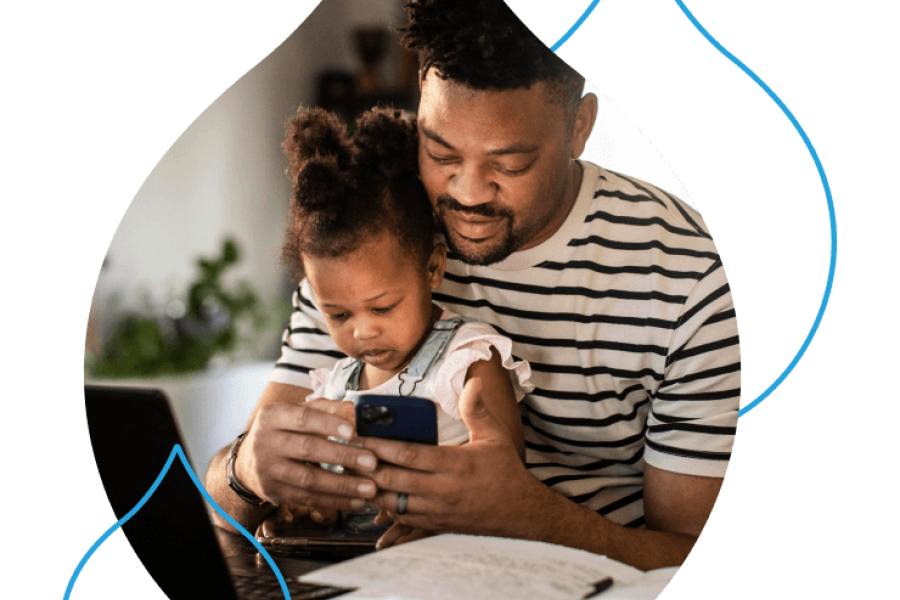 Static Site Generation photo graphic with a father and daughter