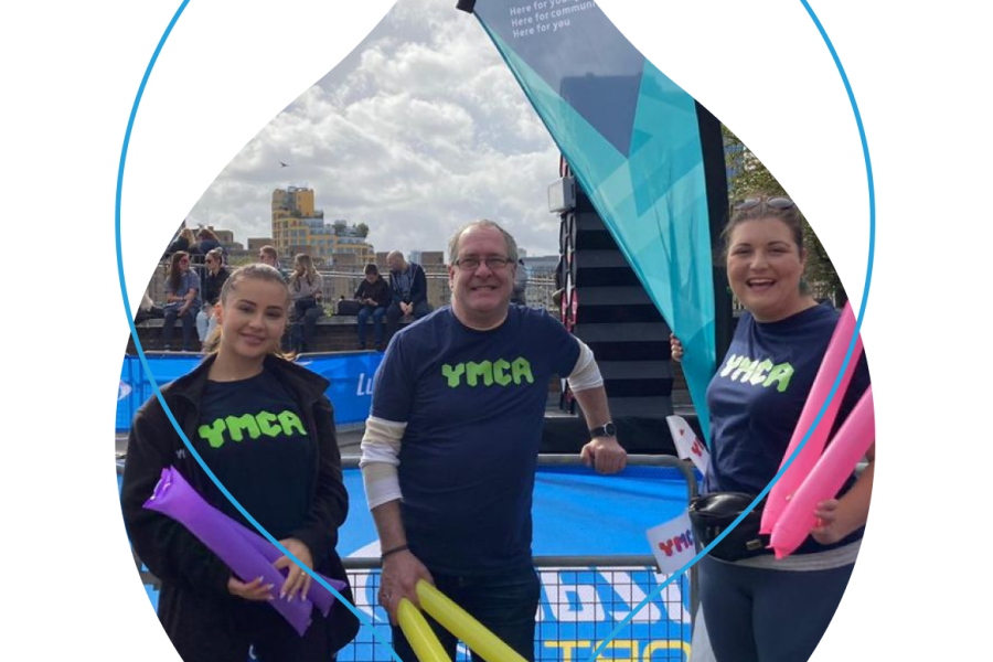 People wearing YMCA shirts 