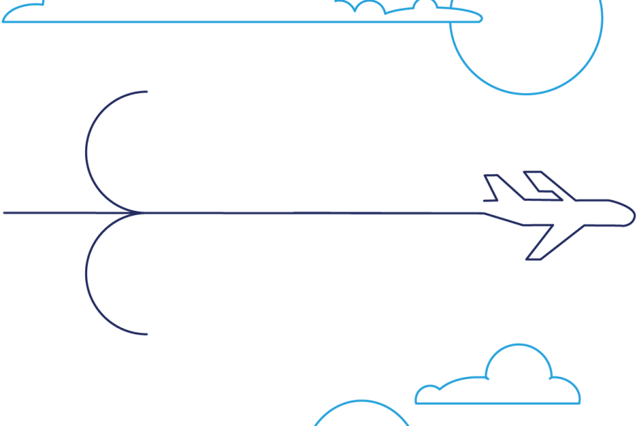 Streamlining plane line art graphic