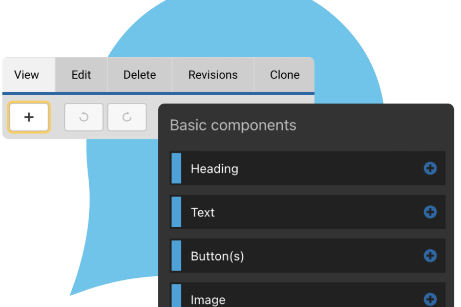 Site Studio component and page editing tools screen captures