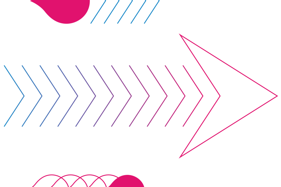 Airtable and Acquia DAM integration, streamline content operations arrows graphic
