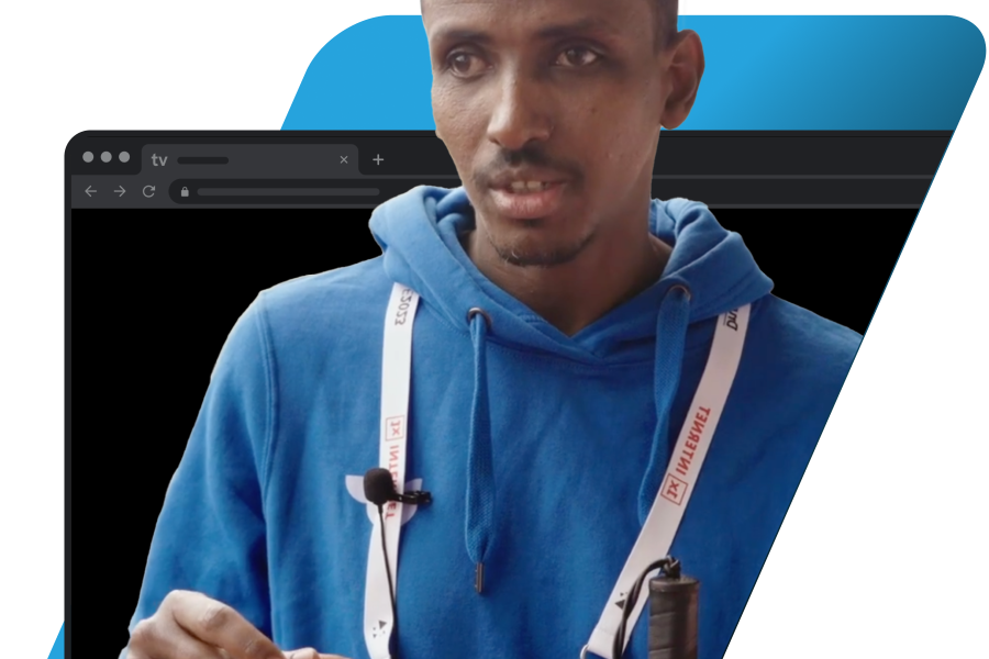 stylized graphic of Yahye Siyad