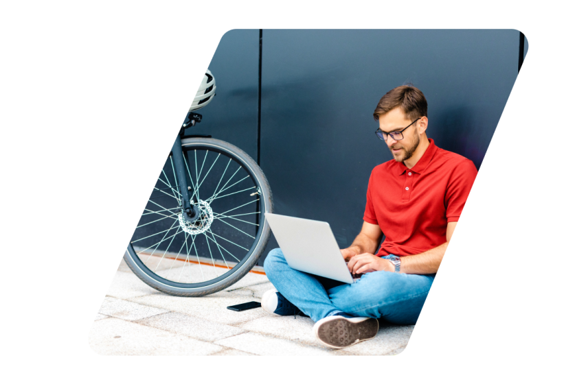 Man on a computer