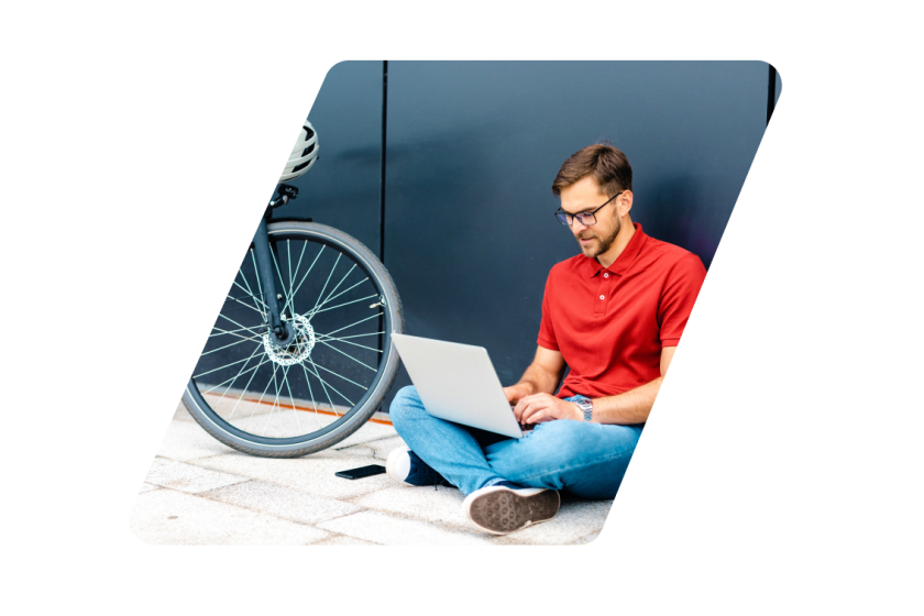 Man on a computer