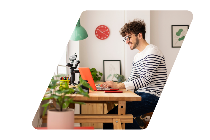 Man on a computer