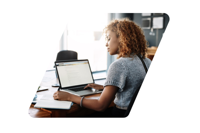 Woman on a computer