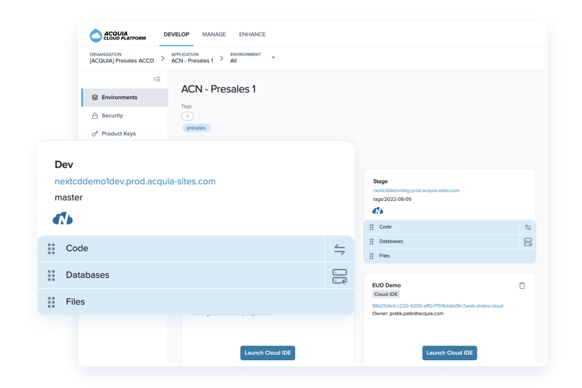 cloud platform product screenshots
