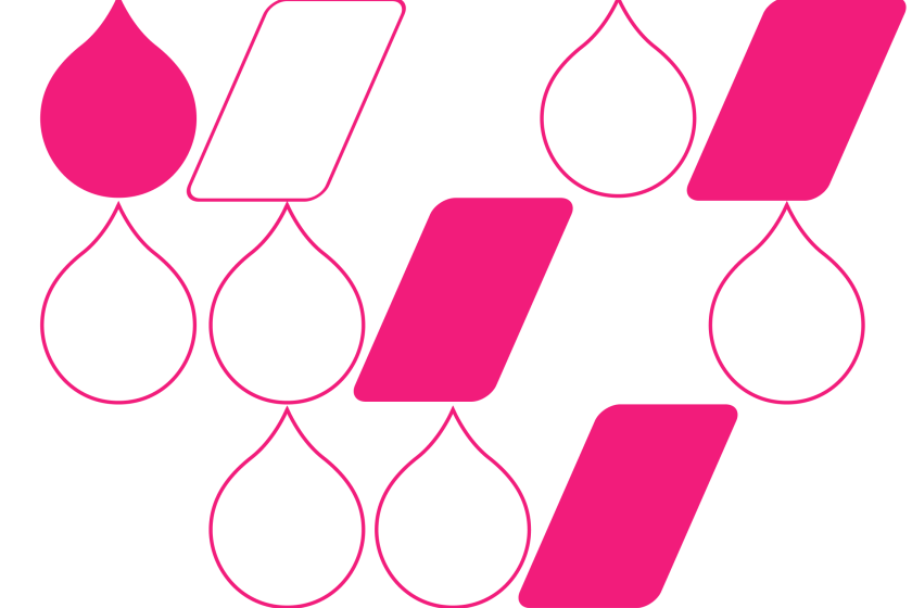 pink Acquia Droplets and parallelograms