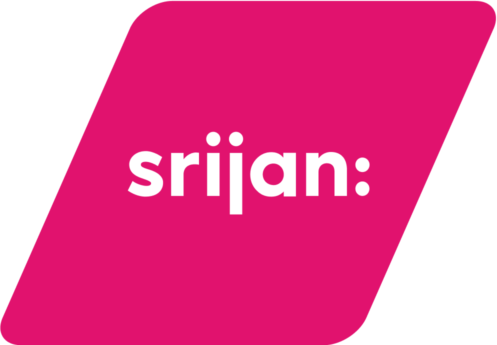 SRIJAN LOGO IN A PINK PARALLELLOGRAM