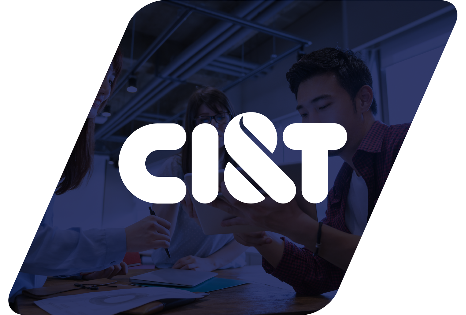 CI&T Logo in dark parallelogram