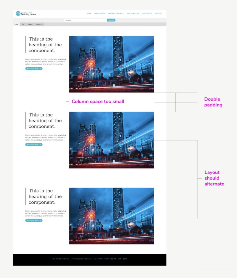 Layout issues with component