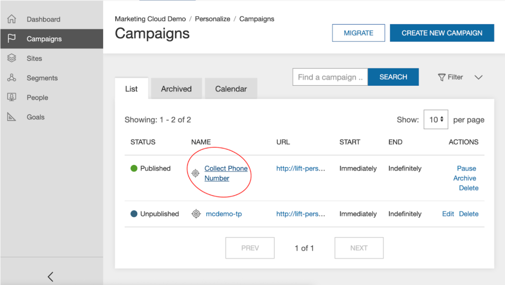 data in Acquia personalization