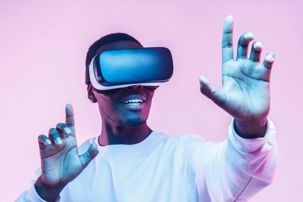 Man using VR headset