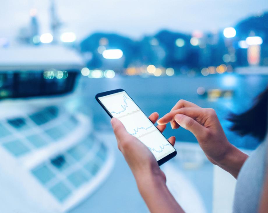 smartphone with graph