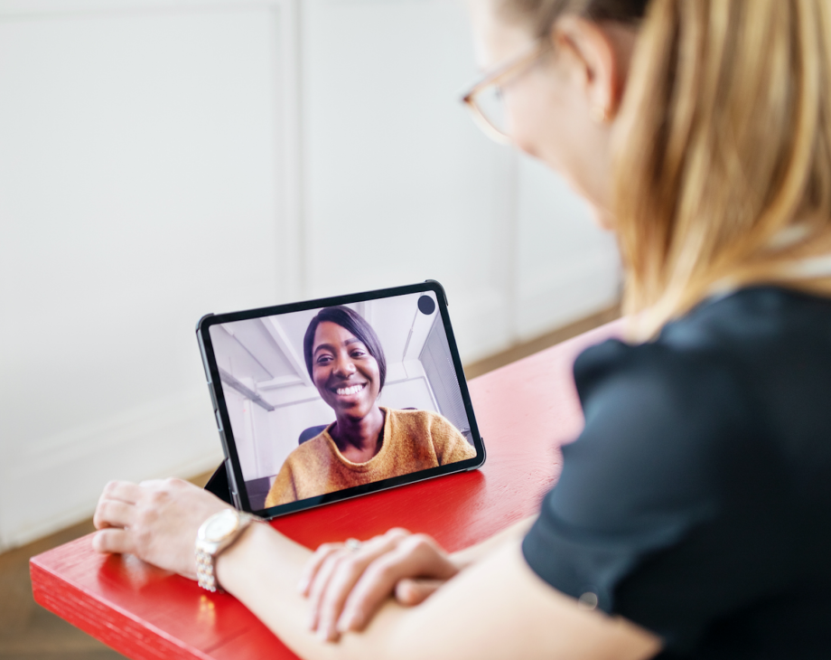 people on video call