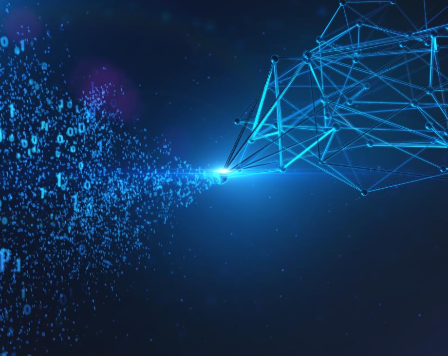 Color graphic representing computer networks