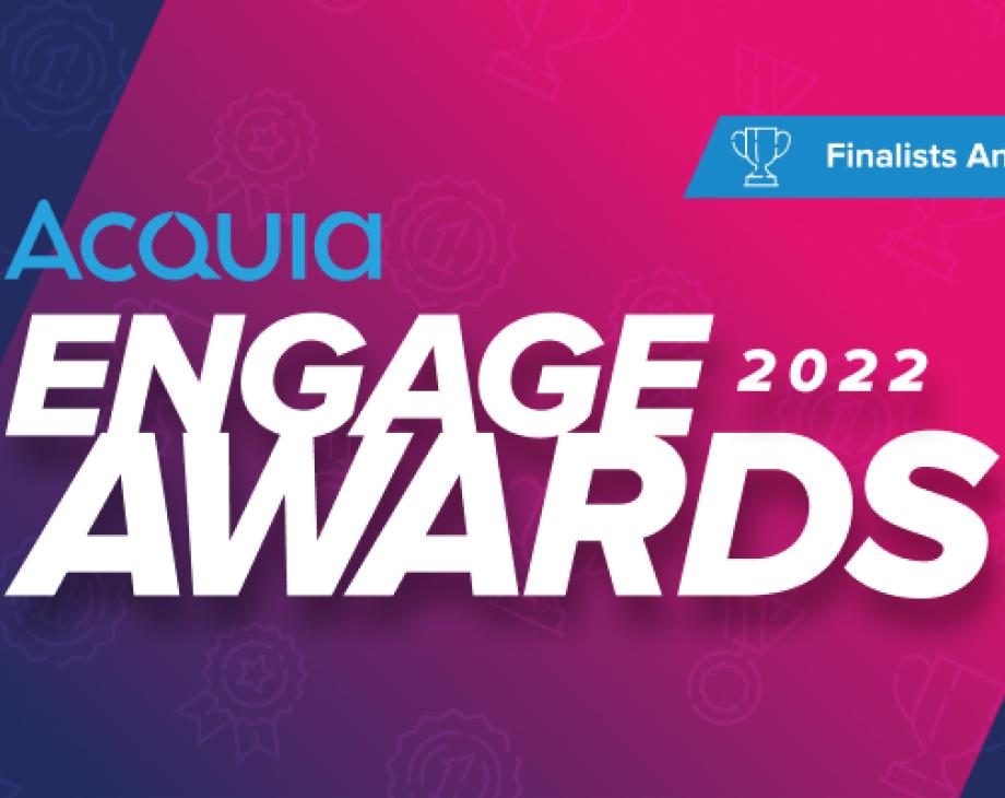 Color graphic reading "Acquia Engage Awards 2022"
