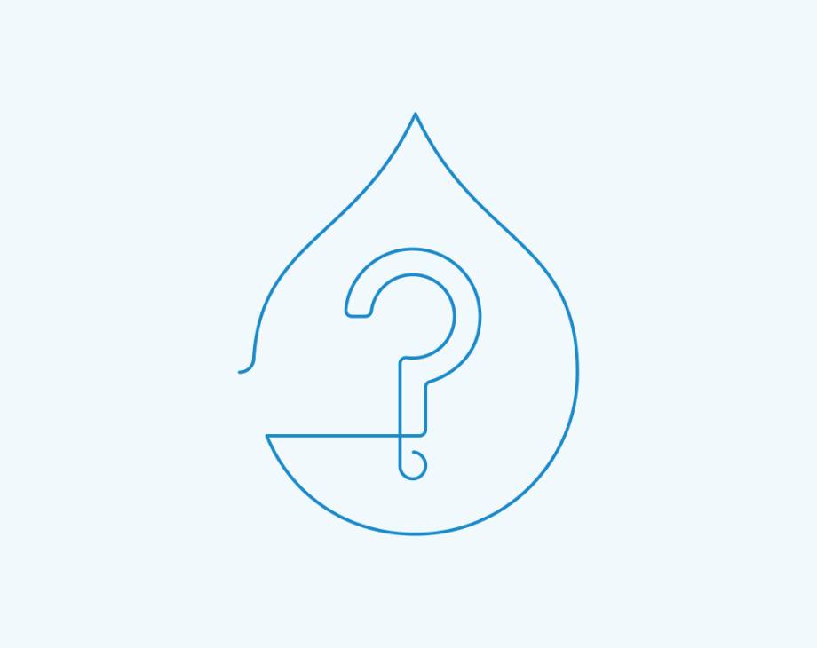 Question mark in drop