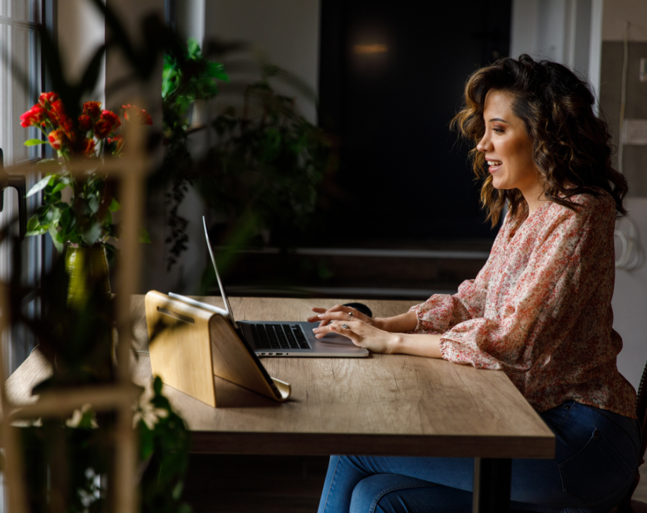 Person sitting at desk using computer
