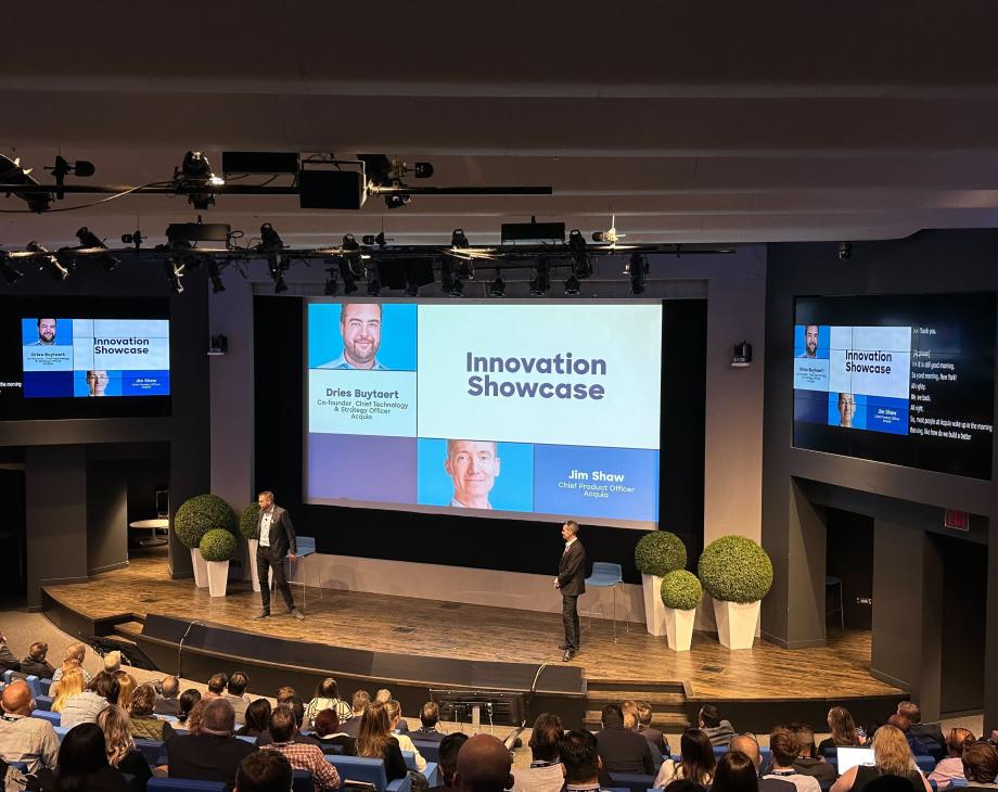 Dries Buytaert and Jim Shaw presenting Innovation Showcase at Engage NYC