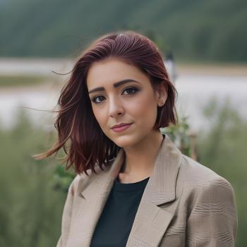 Headshot of Mary with mountain background