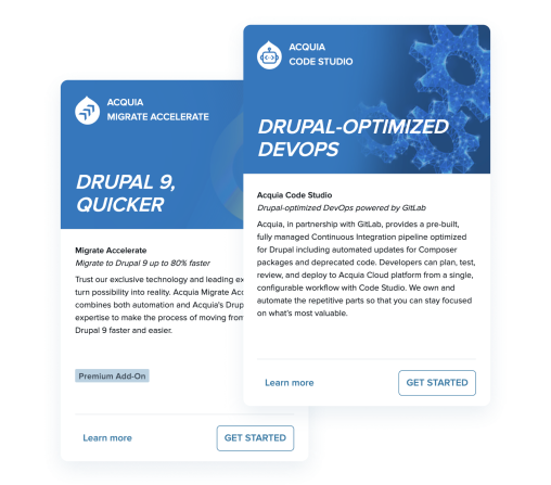 Cloud platform product screenshots