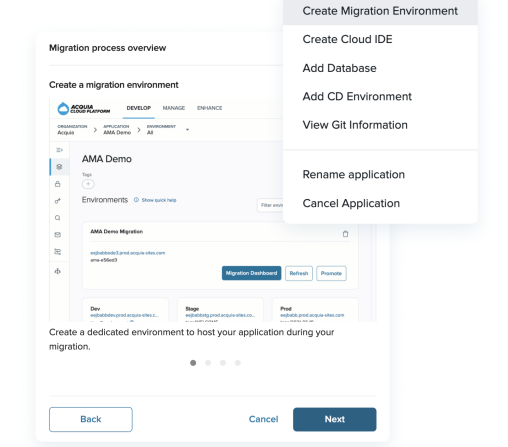 migrate accelerate product screenshots