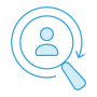 Continuous personalization blue icon